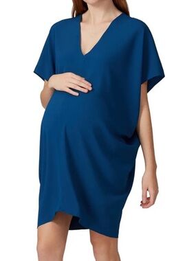 HATCH Maternity Slouch Blue Dress Baby Shower Casual Date Night Caftan Dress